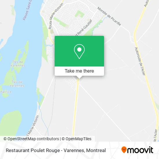 Restaurant Poulet Rouge - Varennes map
