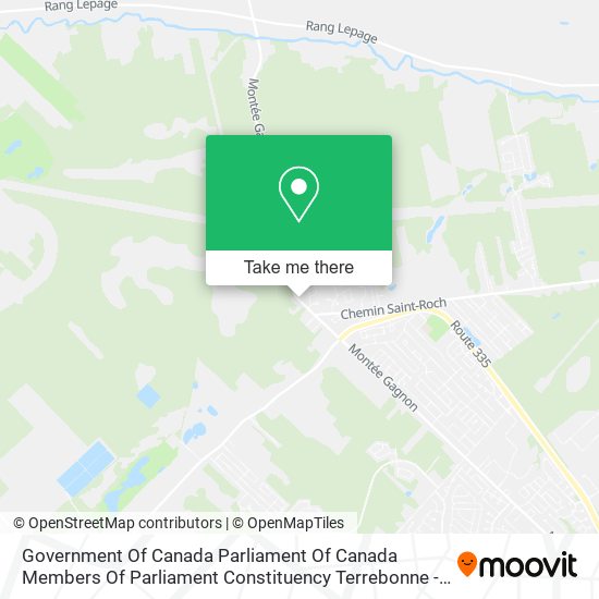 Government Of Canada Parliament Of Canada Members Of Parliament Constituency Terrebonne - Blainvill map