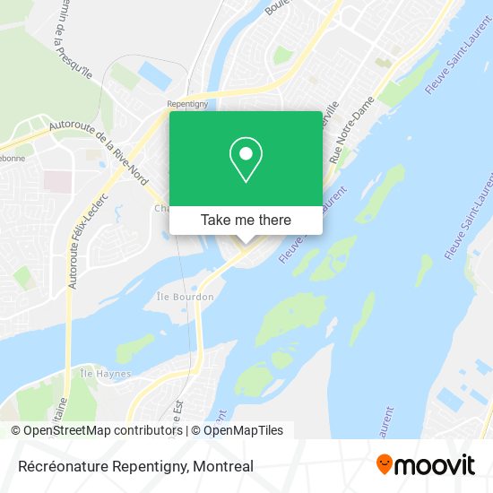 Récréonature Repentigny map