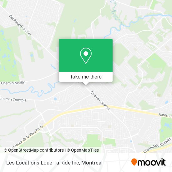 Les Locations Loue Ta Ride Inc map