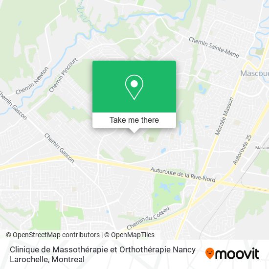 Clinique de Massothérapie et Orthothérapie Nancy Larochelle map