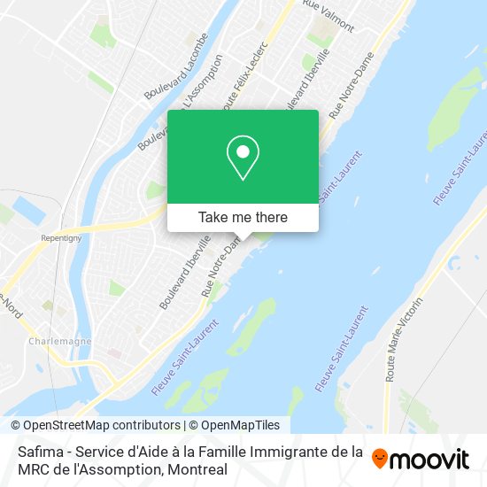 Safima - Service d'Aide à la Famille Immigrante de la MRC de l'Assomption map