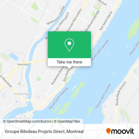 Groupe Bilodeau Proprio Direct map