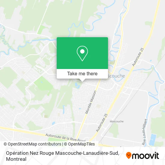 Opération Nez Rouge Mascouche-Lanaudière-Sud map