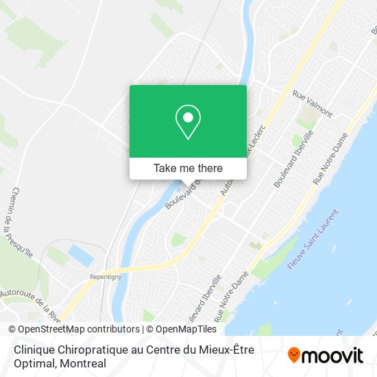 Clinique Chiropratique au Centre du Mieux-Être Optimal map