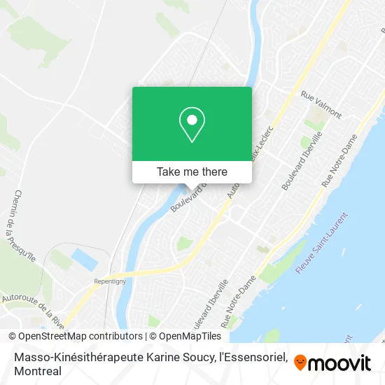 Masso-Kinésithérapeute Karine Soucy, l'Essensoriel map
