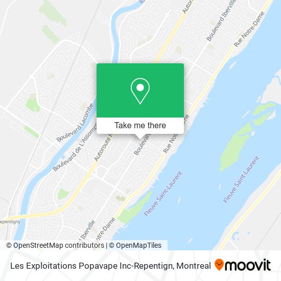 Les Exploitations Popavape Inc-Repentign map