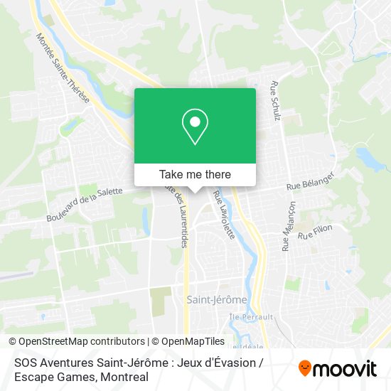 SOS Aventures Saint-Jérôme : Jeux d'Évasion / Escape Games map