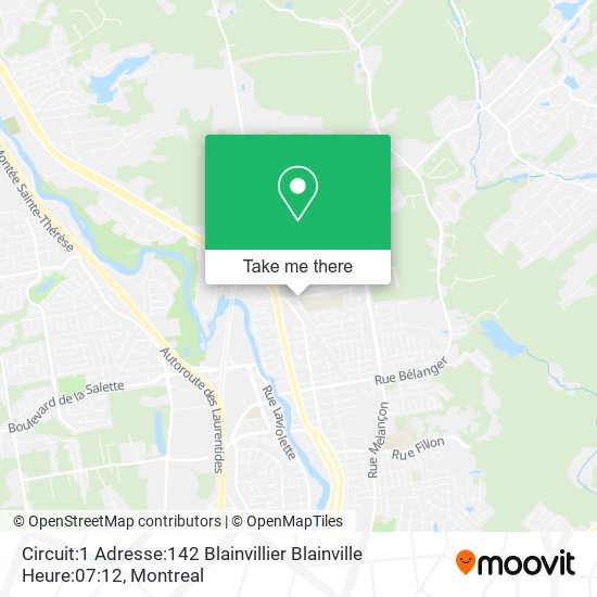 Circuit:1 Adresse:142 Blainvillier Blainville Heure:07:12 map