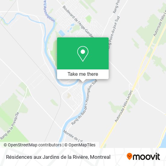 Résidences aux Jardins de la Rivière map