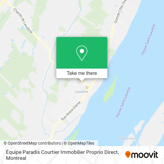 Équipe Paradis Courtier Immobilier Proprio Direct map