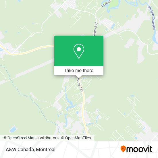 A&W Canada map