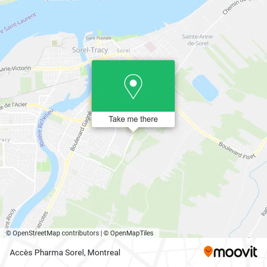 Accès Pharma Sorel map