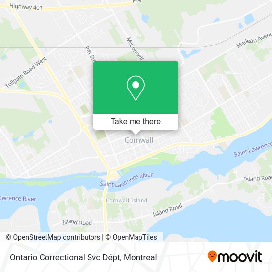 Ontario Correctional Svc Dépt map