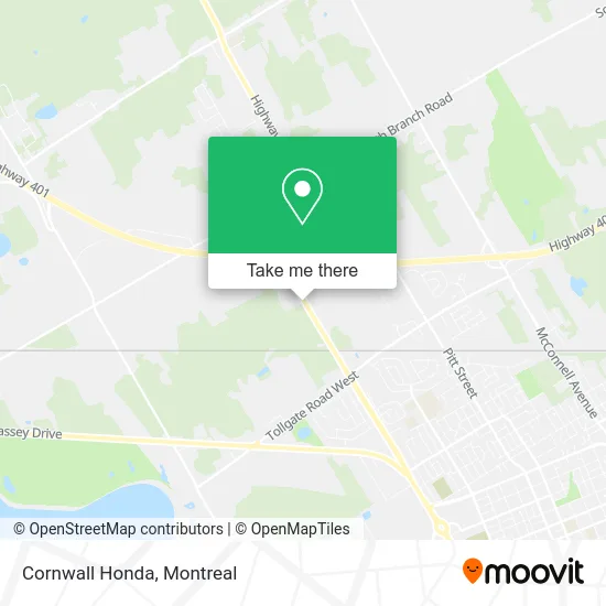 Cornwall Honda map