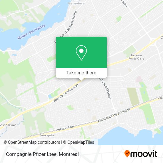 Compagnie Pfizer Ltee map