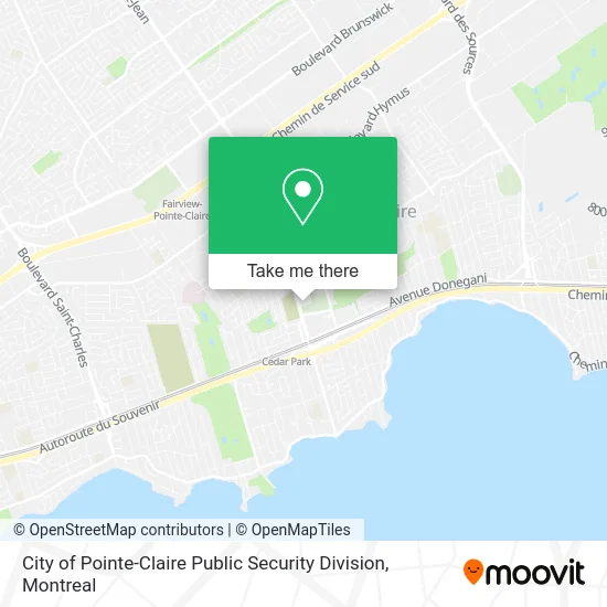 City of Pointe-Claire Public Security Division map