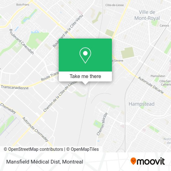 Mansfield Médical Dist map