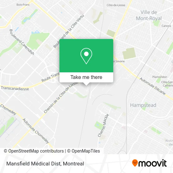 Mansfield Médical Dist map