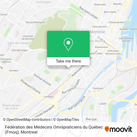 Fédération des Médecins Omnipraticiens du Québec (Fmoq) map