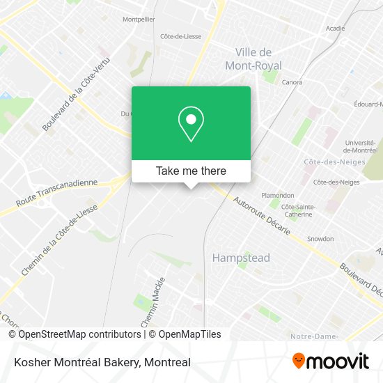 Kosher Montréal Bakery map