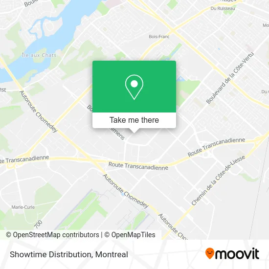 Showtime Distribution map