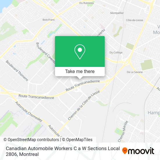 Canadian Automobile Workers C a W Sections Local 2806 map