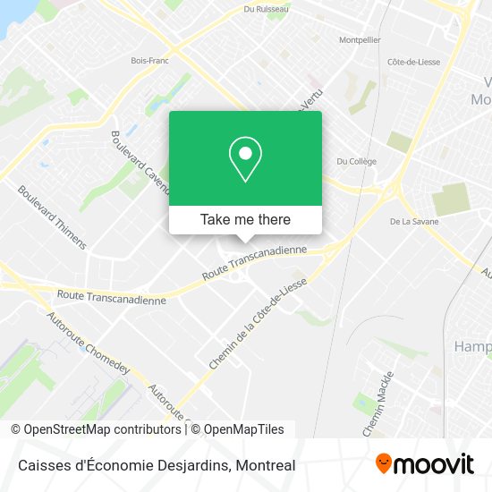 Caisses d'Économie Desjardins map