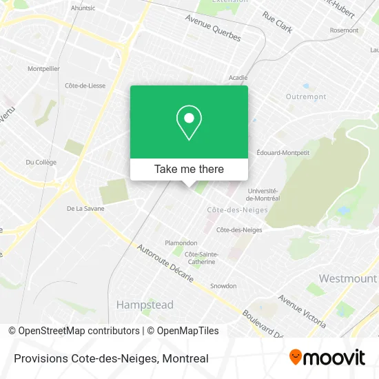 Provisions Cote-des-Neiges map