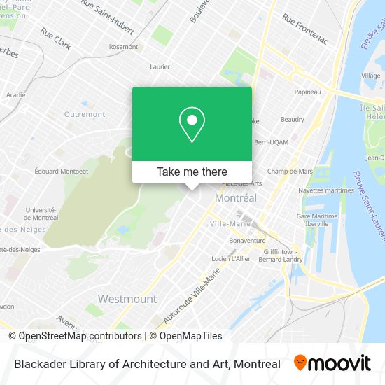Blackader Library of Architecture and Art map