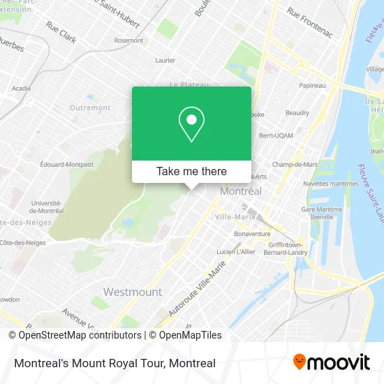 Montreal's Mount Royal Tour map