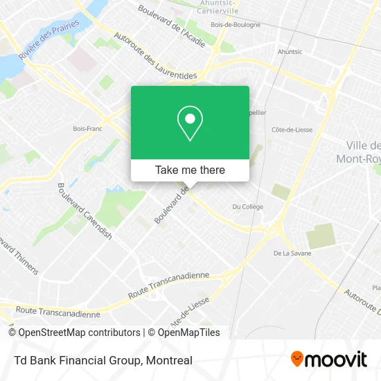 Td Bank Financial Group map