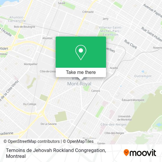 Temoins de Jehovah Rockland Congregation map