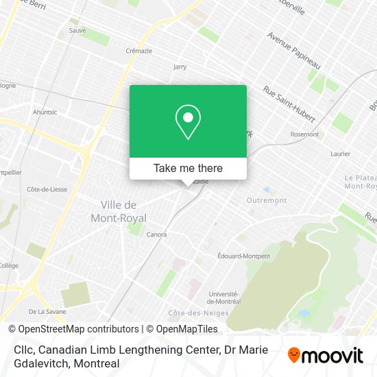 Cllc, Canadian Limb Lengthening Center, Dr Marie Gdalevitch map