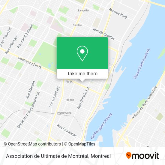 Association de Ultimate de Montréal map