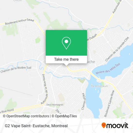 G2 Vape Saint- Eustache map