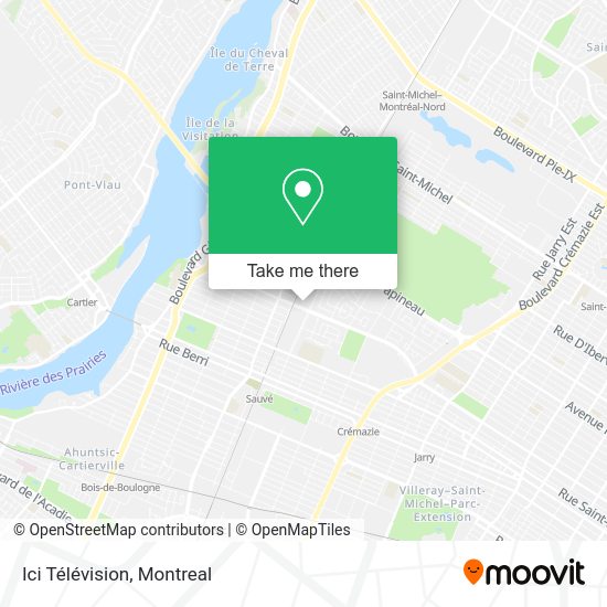 Ici Télévision map