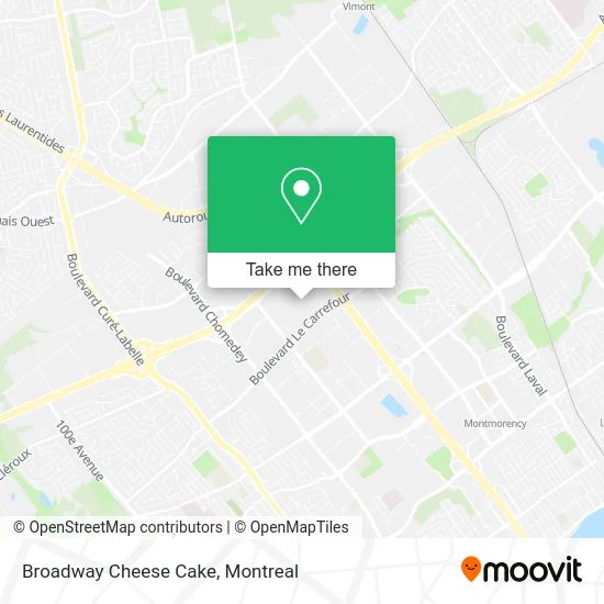Broadway Cheese Cake map
