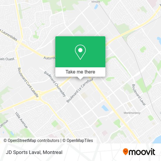 JD Sports Laval map