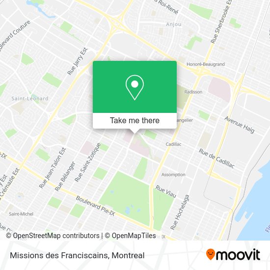 Missions des Franciscains map
