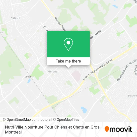 Nutri-Ville Nourriture Pour Chiens et Chats en Gros map