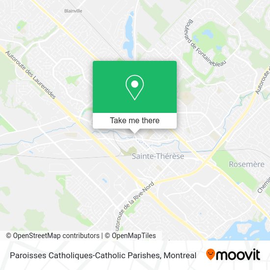 Paroisses Catholiques-Catholic Parishes map