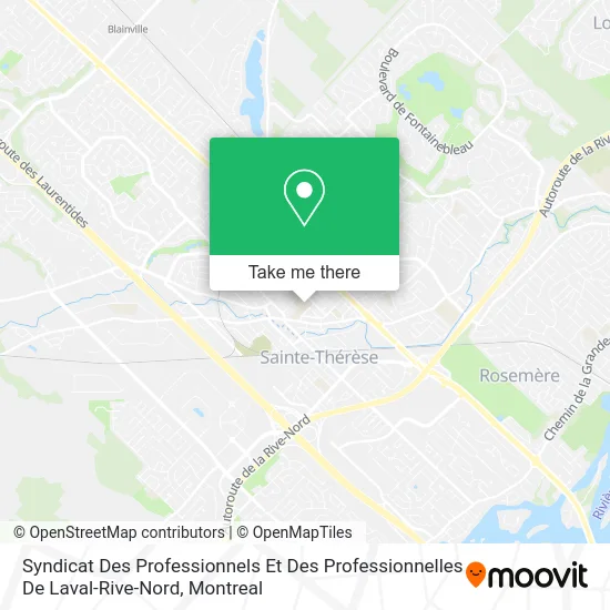 Syndicat Des Professionnels Et Des Professionnelles De Laval-Rive-Nord map