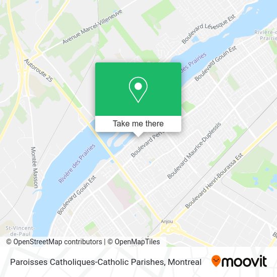 Paroisses Catholiques-Catholic Parishes map