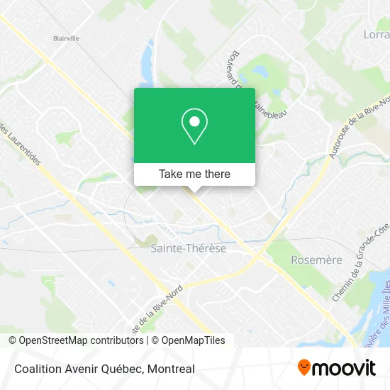 Coalition Avenir Québec map