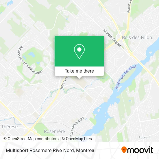Multisport Rosemere Rive Nord map