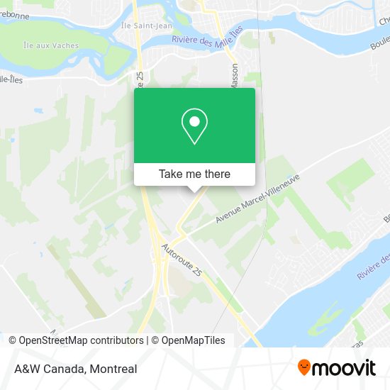 A&W Canada map