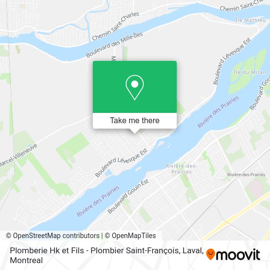Plomberie Hk et Fils - Plombier Saint-François, Laval map