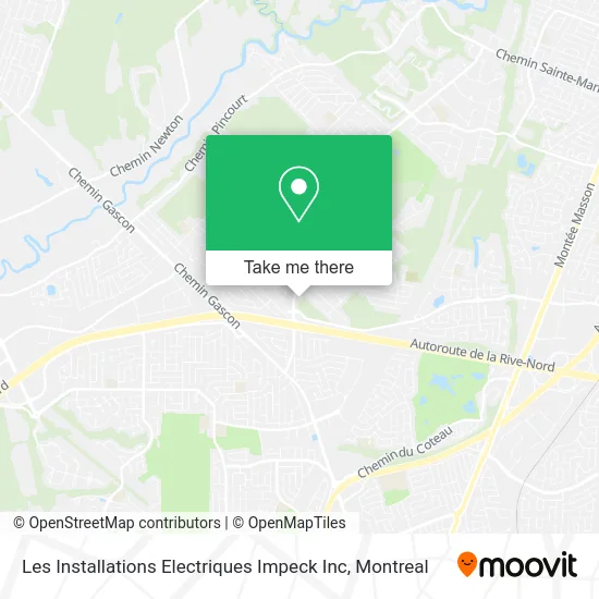 Les Installations Electriques Impeck Inc map