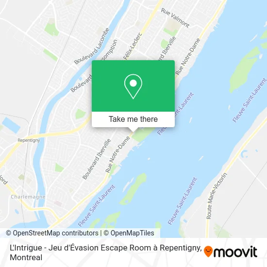 L'Intrigue - Jeu d'Évasion Escape Room à Repentigny map